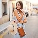 Kattee Leather Crossbody Bags for Women Trendy, Small Shoulder Purses and Handbags, Clutch Wristlet Wallet with 2 Straps, Light Brown