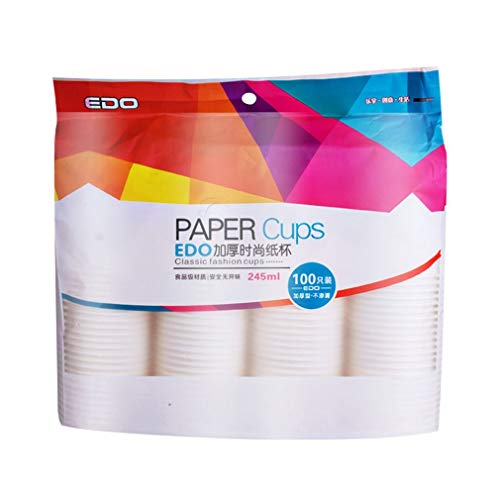 Kinshops Disposable Thickened Paper Cup High Temperature Kill Bacteria Safety Hot And Cold Drinking No Leakage 100 pcs