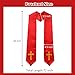 D DODOU Unisex Adult Clergy Stole with Embroidered Cross Wedding Stole Church Choir Stole (Red, 60 inch)