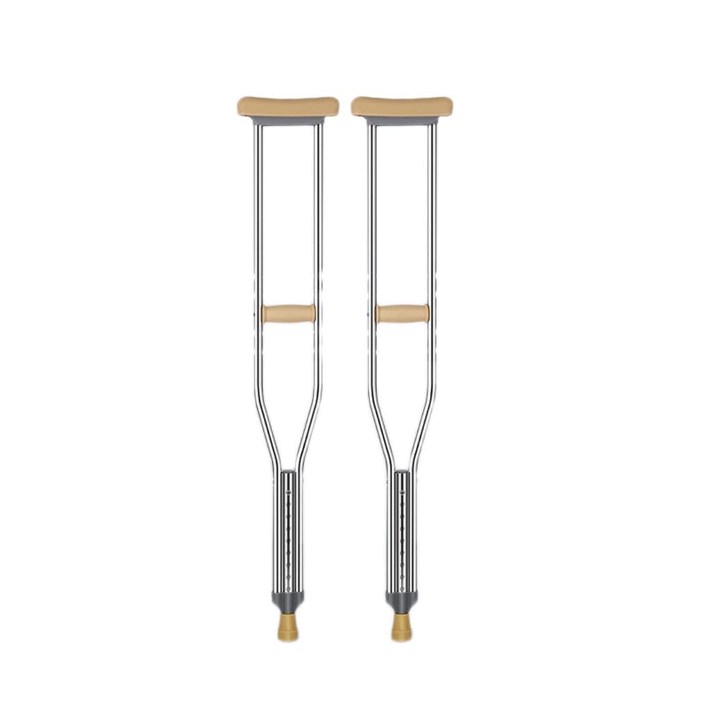 GCX- Muletas Fractura Axilas muletas Doble muletas Andador for Ancianos bastón Antideslizante bastón for Caminar for jóvenes Firma (Color : Silver, Size : S)