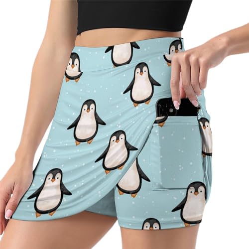 Jupe de tennis pingouin pour femme avec short intégré et poche pratique