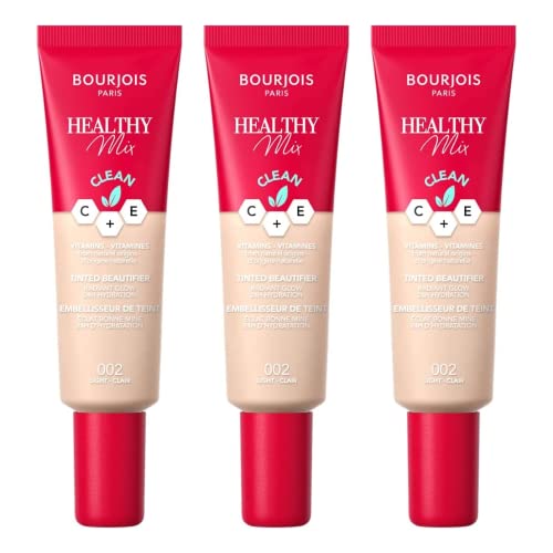 3 x Bourjois Paris Healthy Mix Tinted Beautifier 30ml - 002 Light