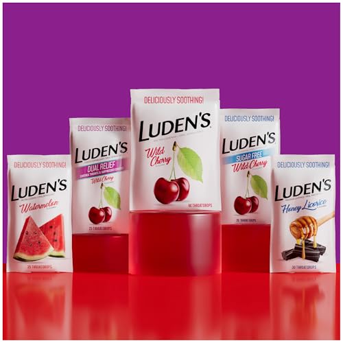 luden39s soothing throat drops dual relief wild cherry 25 ct pack of 12