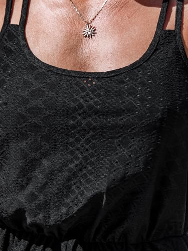 CUPSHE Women Swimsuit Cover Up Sleevess Spaghetti Straps Summer Mini Beach Dress Tie Waist Bathing Suit Coverups for Swimwear3