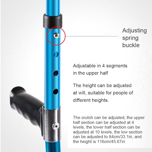 Muleta de codo – Bastón plegable de aluminio ligero, altura ajustable con puño ergonómico para adultos