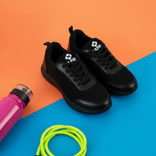 Image of Men's Solitrix Black Sports Running Shoes | Lightweight Breathable Mesh | Gym, Walking & Training