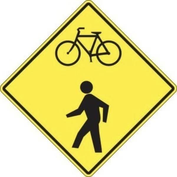 BICYCLE PEDESTRIAN SIGN, Mfr: FRW543HP-A
