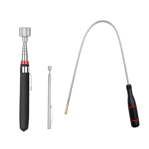 3 Pack Telescoping Magnet Pick-up Tool Set - Retrieving Telescoping Magnet Pickup Tools,Extendable Magnetic Pick Up Tools,Bendable Spring Magnet Stick
