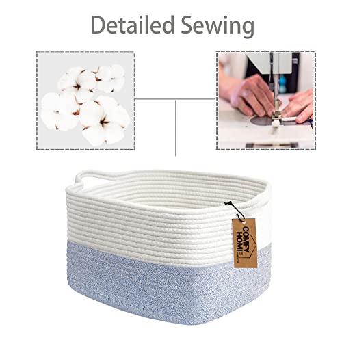 image for COMFY-HOMI Cotton Rope Woven Basket with Handles for shelf，Toy, Book