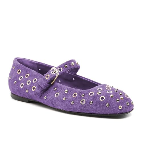 Women's Fashion Mary Jane Flats with Studded & Eyelet Details Shoes2