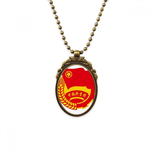 Collier vintage pour homme symbole communiste en laiton pour soirée