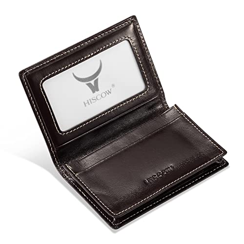 Image of HISCOW Business Card Holder with Large Compartment - Full Grain Leather