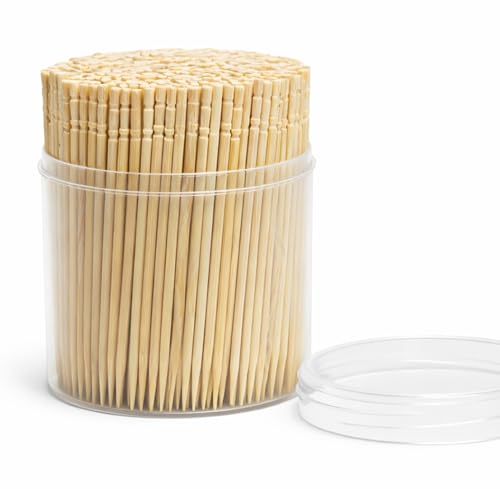 Traditional Single Point Wooden Toothpicks Made from Bamboo, Bulk Pack (500), -1 Container (500) - Thumbnail 3