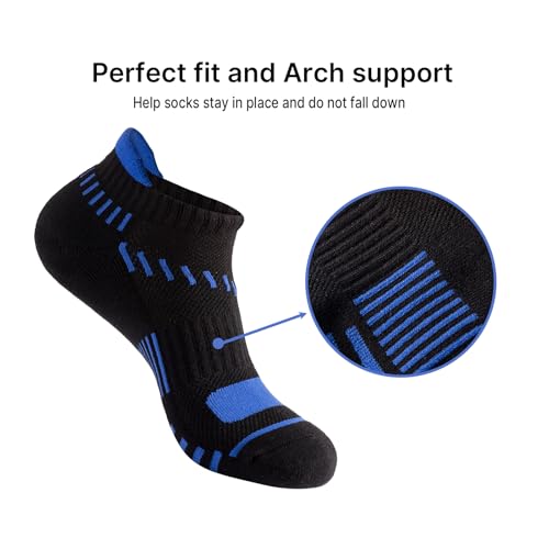 6 Pairs Mens Running Socks Breathable Mesh-hole Cushioned Socks for Men Size 10-13 13-154