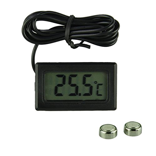 XCSSKG Termómetro digital LCD con lectura de sonda en grados Celsius, color negro Cover