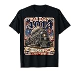 Big Boy 4014 Train 4th of July Retro US Flag Vintage Apparel T-Shirt