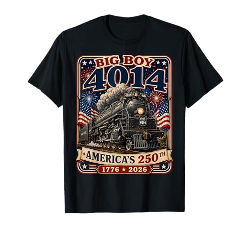 Big Boy 4014 Train 4th of July Retro US Flag Vintage Apparel T-Shirt