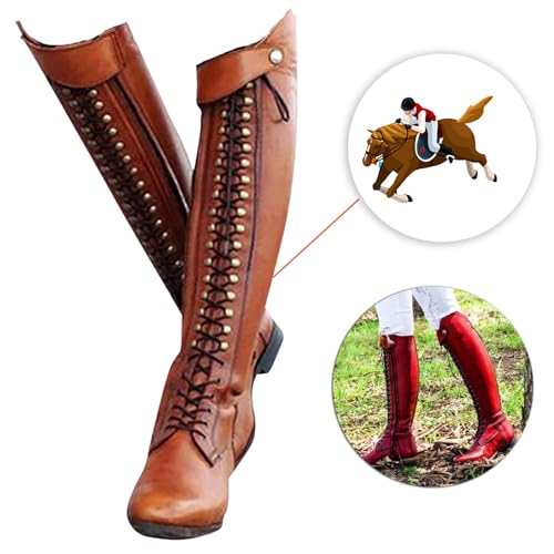 Botas de montar a caballo térmicas unisex con puntera puntiaguda y caña alta 8
