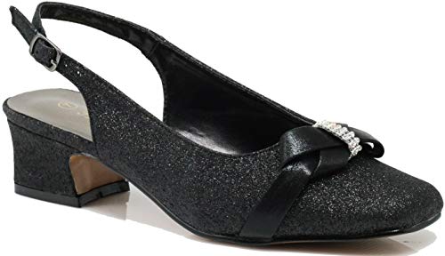 Enzo Romeo Antica02 Women's Wide Width Sling Back Low Heeled Pumps Sandals Shoes