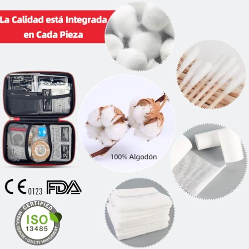 Miniatura 7 de Honyao Botiquín De Primeros Auxilios De 200 Piezas, Mini Kit De Supervivencia Bolsa Médico De Emergencia Completo Para Hogar Coche Barco Lugar Trabajo Mochila Y Acampar Senderismo Viaje