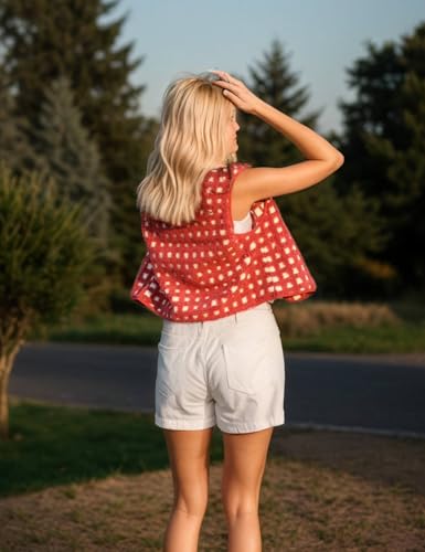 Women's Checkered Sherpa Vest Sleeveless Fleece Vest Jacket Zip Up High Neck Plaid Gilet for Warmth & Style3