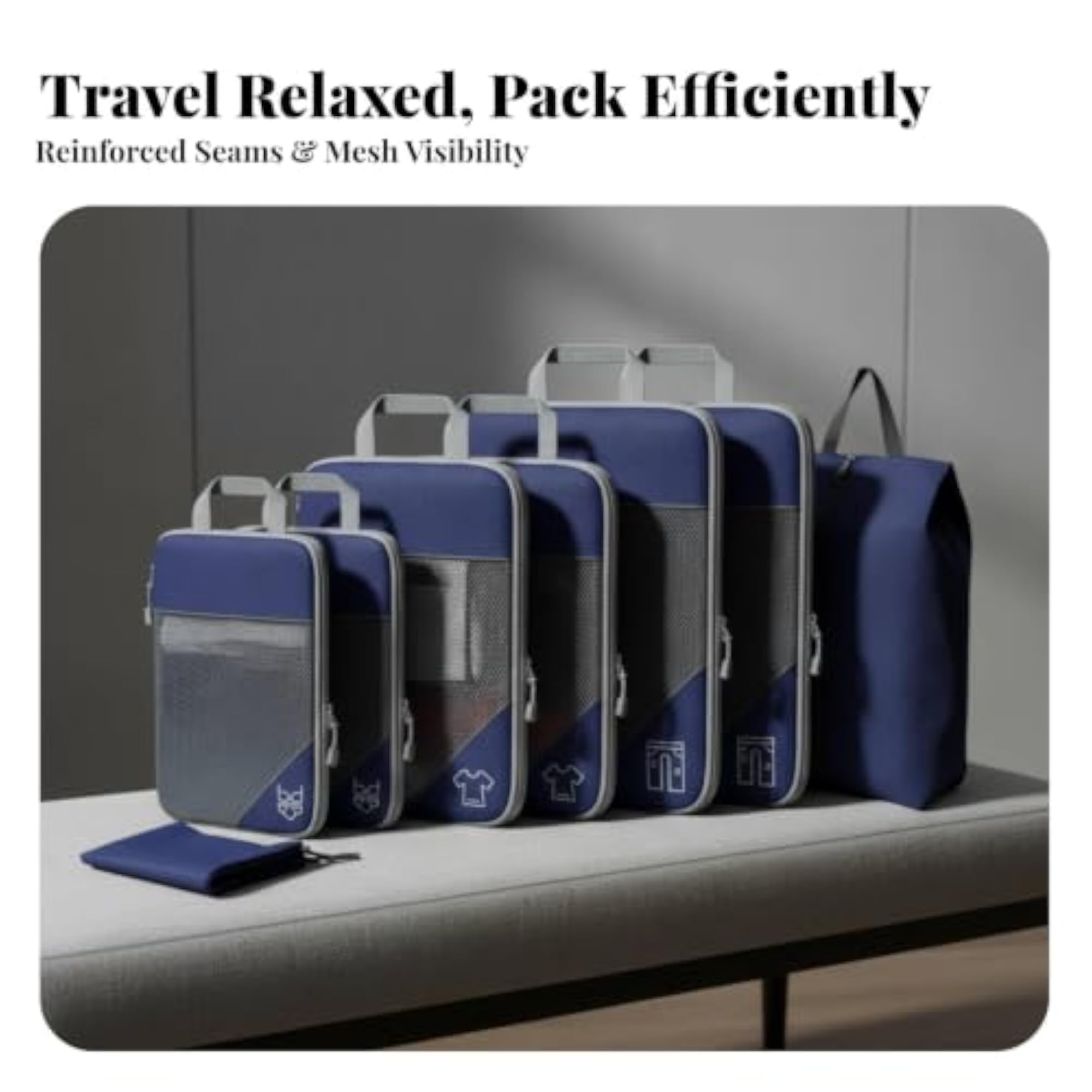 8 Pieces Compressible Travel Storage Bag Set