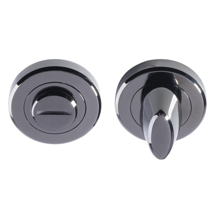 Kooples Hardware Thumbturn and Release on Rose for Bathroom WC Door Brushed Privacy Lock with Emergency Access (Black Nickel, Boxed) — image 1