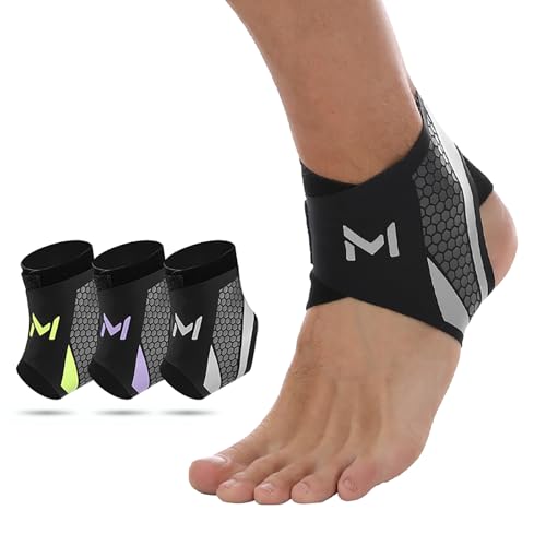 2 Pack Ankle Braces for Men & Women - Adjustable Lace up Ankle Brace for Sprained Plantar Fasciitis & Tendonitis Support Strong Ankle Stabilizer for Sports Running Daily Use (Black)