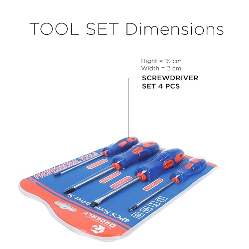 Image of NFI essentials 5 pieces Screwdriver Includes 2 Slotted & 2 Phillips Tip Screwdriver, Professional Multipurpose Magnetic Screwdriver Set for Household, etc.