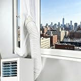 HUAREW 300CM Guarnizione Finestra per Condizionatore Portatile, Hot Air Stop,Guarnizione Condizionatore per Asciugatrice e Climatizzatori con cerniera e nastro adesivo