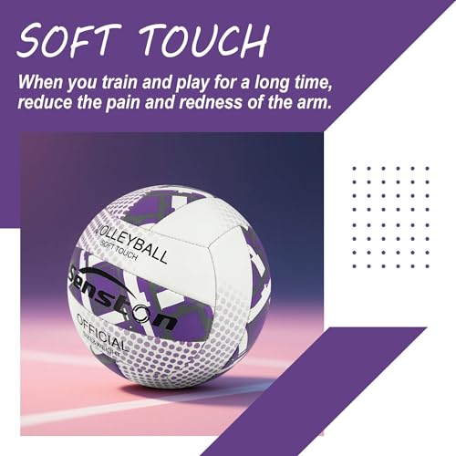 Image of Senston Size 5 Volleyball - Soft & Durable Microfiber Cover for Adults & Youth | Official Size for Indoor, Outdoor, Beach & Gym Training | Includes Air Pump | Soft & Durable Microfiber Cover,for Indoor, Outdoor, Beach & Gym Training