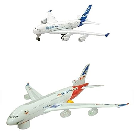 Shop & Shoppee Combo of Battery Operated Airbus Plane (Big, Small)