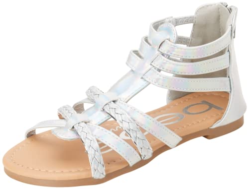 bebe Girls Sandals - Cute Open Toe Braided Strappy Gladiator Summer Sandals, Flower Girl Dress Shoes for Easter Beach Party