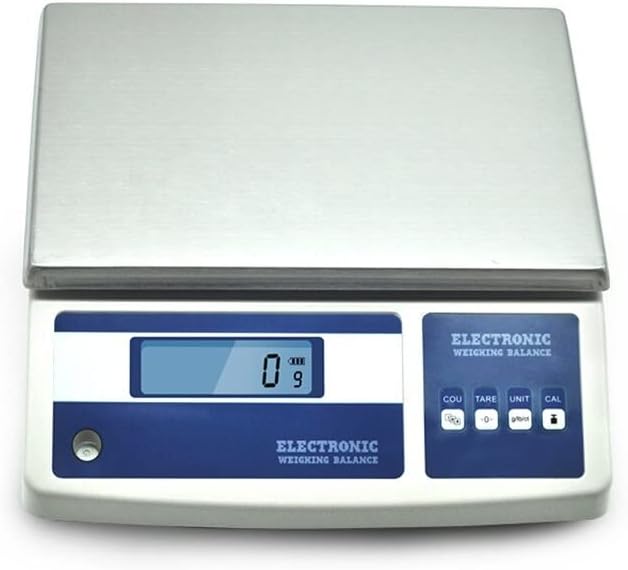 Electronic Bench Scale with an Accuracy of 0.1g, Precision 20KG Stainless Steel Kitchen Scale, Peeling and Counting Functions, LCD Display,