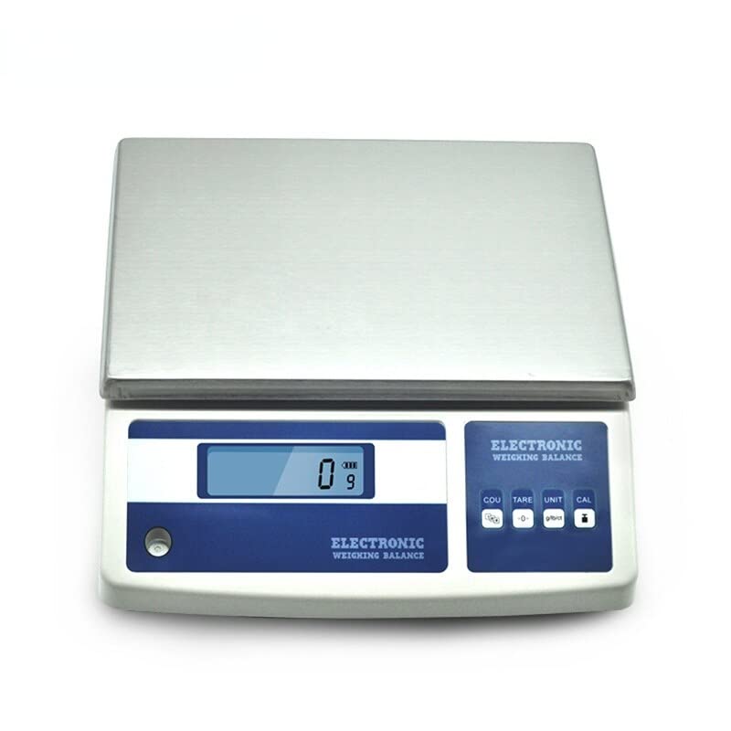 MH20MB Electronic Bench Scale with an Accuracy of 0.1g, Precision 20KG Stainless Steel Kitchen Scale, Peeling and Counting Functions, LCD Display