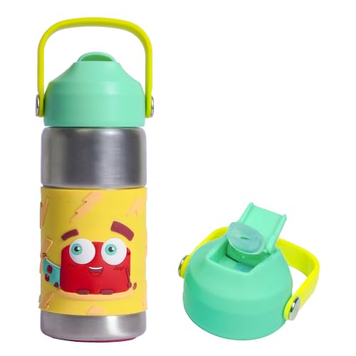 Image of Rabitat Insulated Water Bottle Stainless Steel Kids 410ml | 20 Hours Hot & Cold | School Bottle for Boys & Girls | Leakproof, BPA Free, Food Grade SS304 | 2 Year Warranty | Spunky
