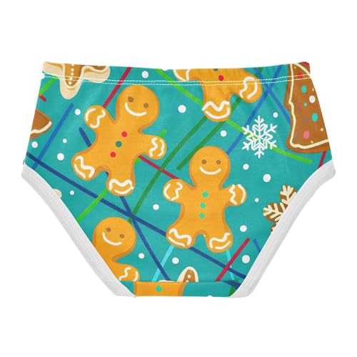 Animals Girls Underwear Toddler 2t Cotton Girl Panties Cute Cute Gingerbread Men Green Undies Kids Briefs2