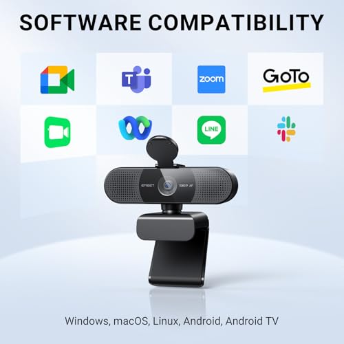 EMEET 2024 Upgraded C960 Webcam for PC, Autofocus, 1080P HD, 73° View Angle, Computer Camera w/Privacy Cover and Microphone, Plug and Play USB Webcam for Video Calling/Zoom/Teams/Google Meet