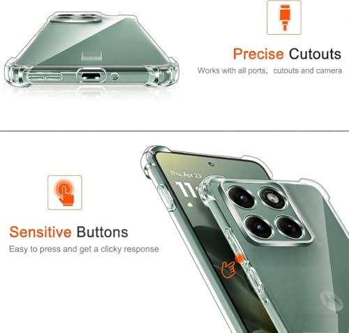 Image of Lustree Back Cover Transparent Case Compatible with Motorola Edge 70 Fusion 5G | Clear + TPU Case with 4 Corner Air Cushion Protection & Camera Protection | Slim& Stylus Cover