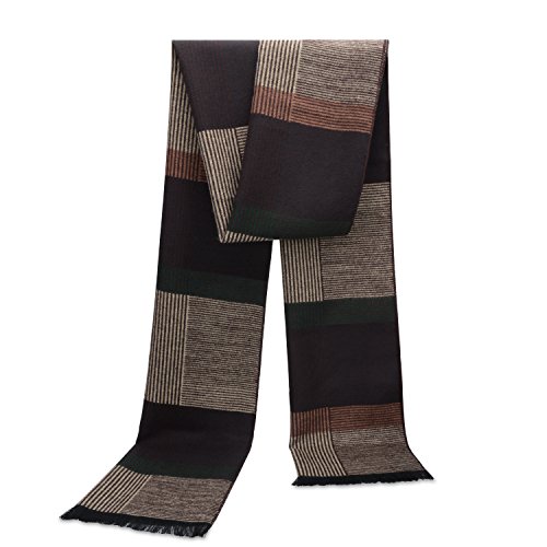 SNUG Star - Bufanda de invierno para hombre, diseño de cuadros Marrón marrón L