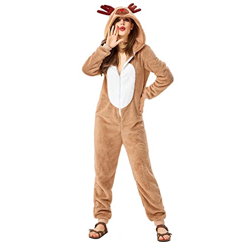 Aunaeyw Adults Kids Christmas Reindeer Costume Santa\'s Help