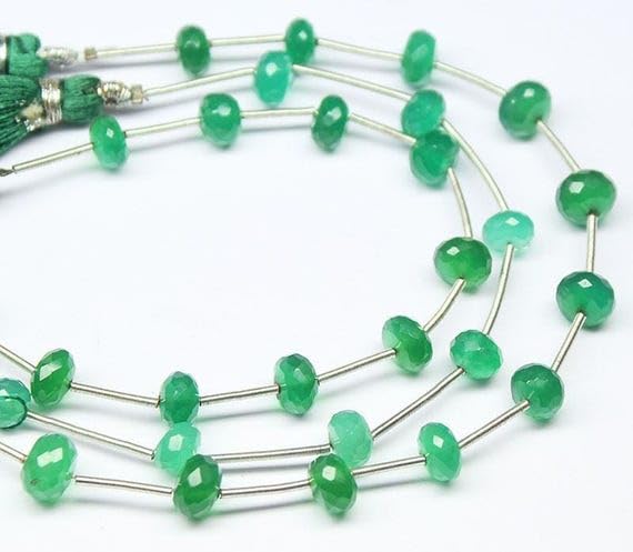 Perles onyx vert facettées rondelles de 6mm pour loisirs créatifs