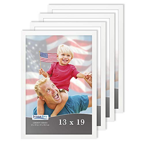 Image of Icona Bay - 13x19 Frames - White, 4 Pack - Sturdy Wood Composite Frames (not PS plastic) - Modern Style - Liberty Collection