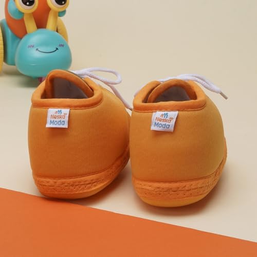 Image of Neska Moda 6 To 12 Months Baby Boys & Baby Girls Cute Soft Cotton Pre-Walker Lace Booties-BT4713