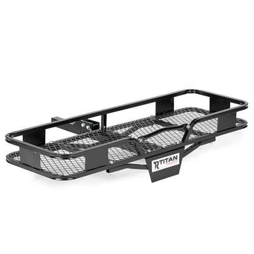 Titan Ramps 60" x 20" Hitch-Mounted Steel Cargo Carrier Basket - 500 lb. Capacity -  332205
