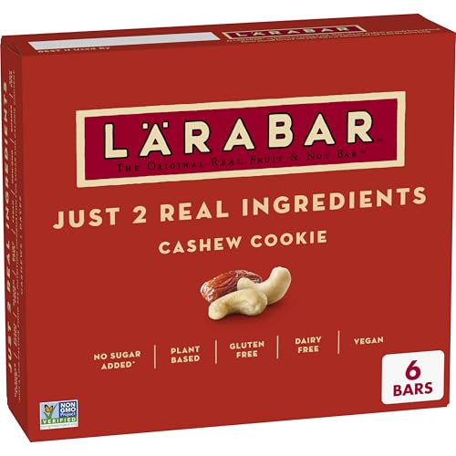 Larabar Cashew Cookie, Fruit and Nut Bars, Gluten Free and Vegan, 10.2 oz, 6 Ct