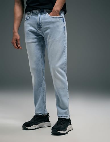 Image of Flying Machine Men's Slim Tapered Fit Jeans| Solid | Mid Rise | Stretchable | Jeans for Man