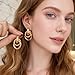 6 Pairs Trendy Gold Plated Knot Earrings for Women Chunky Statement Drop Dangle Teardrop Earrings Lightweight Hypoallergenic Fashion Accessories Gold Jewelry Set Gifts for Women
