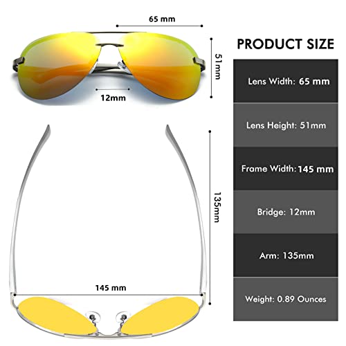 Image of Aviator Sunglasses for Men and Women Polarized Mirrored for driving