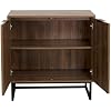 Nathan James Enloe Modern Sideboard Buffet Storage Accent Cabinet with Doors in a Rustic Walnut Finish and Black Matte Metal Base for Hallway, Entryway, Kitchen or Living Room, Walnut/Black